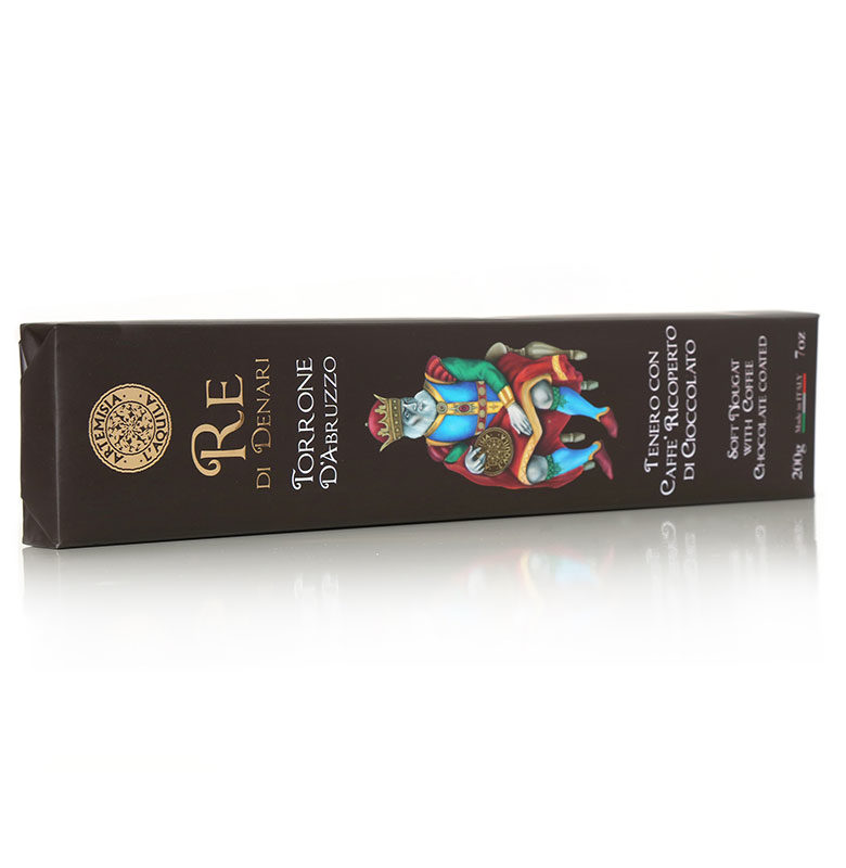 Torrone tenero con caffè, incarto a mano